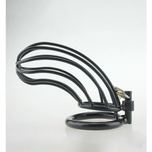 Black Steel Male Chastity Device locks belt Metal Cock Cage With Penis Rings Cock Ring Keys Brass Locking Sex Toys For Men