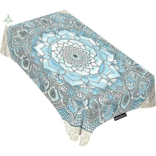 Decorative Rectangle Tablecloths Mandala Paisley Damask Table Cover