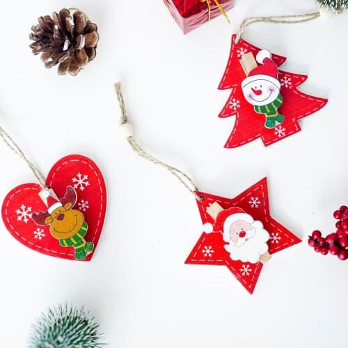 Wooden Christmas Tree Ornaments Pendant Hanging Xmas Kids Gifts Merry Christmas Decorations for Home Decor Christmas Decorations