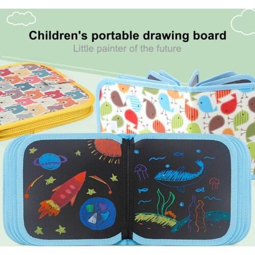 Scribbler Board Reusable Imagination Improvement Educational Erasable Doodle Book Set for Toddlers