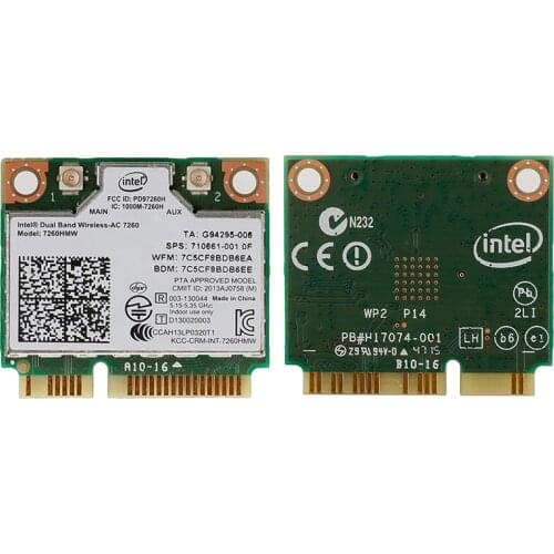 Dual Band Wireless-AC 7260HMW Mini PCI-E BT4.0 Card Intel For HP SPS 710661-001