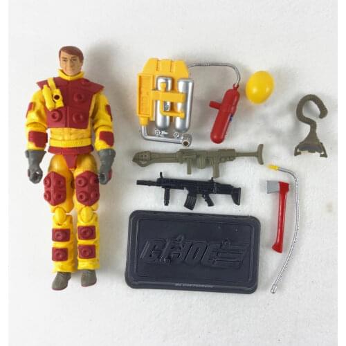 4" GI Joe action figure Blowtorch Flamethrower + Weapons Stand
