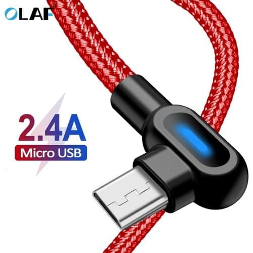 OLAF Micro USB Cable 2A 90 degree Fast Charging Sync Data Cord Cable For Samsung Huawei Xiaomi LG Andriod Micro usb Phone Cables