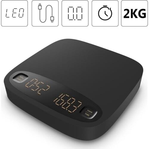 Drip Coffee Scale 2KG X 0.1g With Timer Portable Electronic Digital Kitchen Scale High Precision LCD Weight Electronic Scales