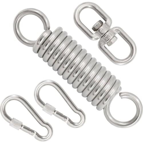304 Stainless Steel Heavy Duty Hanging Kit Spring Hook 360 Degree Spinning for Punching Bags Rocking Seat Swing Hammock