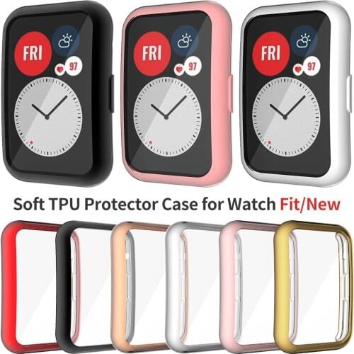 Lightweight Screen Protector Case for Huawei Watch Fit Cover Flexible TPU Bumper Scratch-resistant Shell Soft Thin Accessories