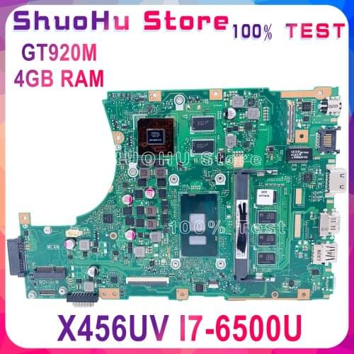 KEFU X456UV For ASUS X456U X456UJ X456UV X456UA X456UQ X456UQK Motherboard I7-6500U GT920M DDR4 4GB Tested 100% Work Original