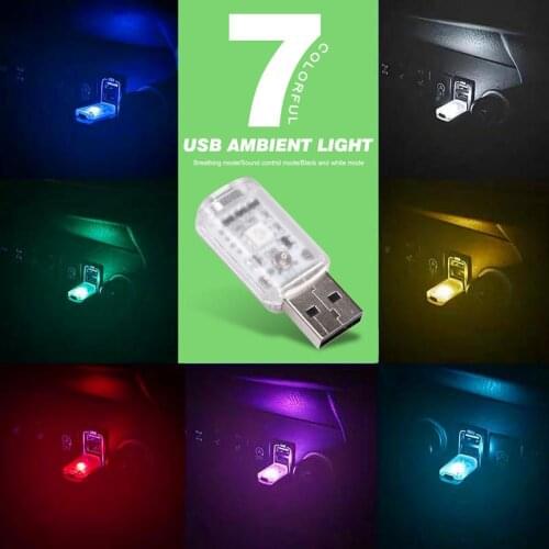 Mini Car Atmosphere Lamp LED Light Interior Atmosphere Light Plug And Play Decor Lamp Emergency Lighting Color Night Light