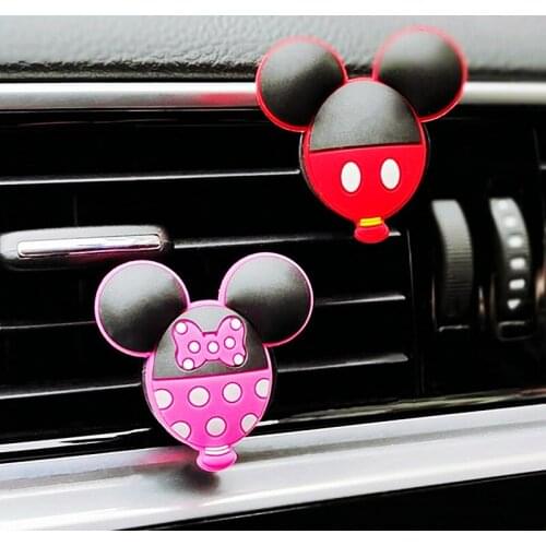 Cartoon Mouse Car Air Vent Clip Cute Mouse Head Car Perfume Air Freshener Cute Auto Accessories Interior Woman Aromatherapy Gift