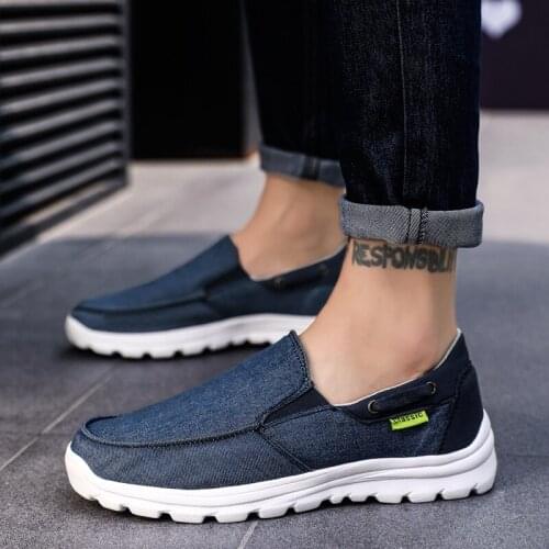 Canvas Shoes Men Casual Shoes Breathable Light Man Footwear Autumn Spring Slip on Loafers Plus Size 47 48 zapatillas hombre hjm
