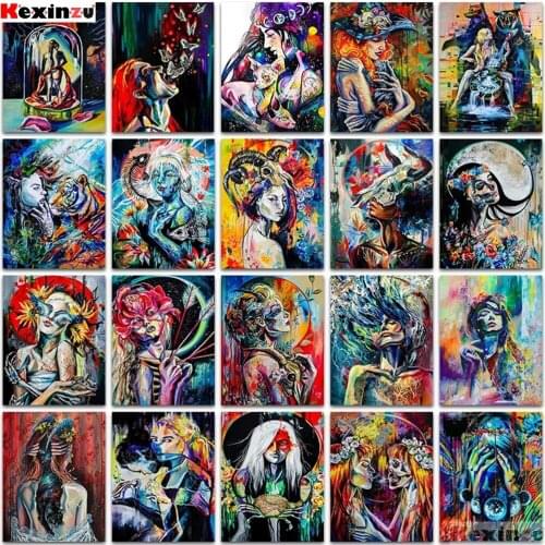 5D DIY Diamond Painting Kit Cartoon oils Horror girl cat Full Square&Round embroidery mosaic Cross stitch Paint home decor art