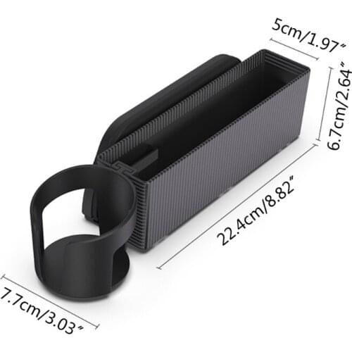 N0HF Premium Vehicle Seat Gaps Filler Auto Console Side Pocket with Detachable Cup Holder Storage Box Wallets Keys Coins