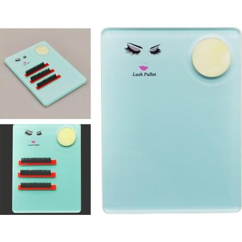 Eyelash Extension Pallet Acrylic Holder Tray Grafting Pad Display Kit Cyan