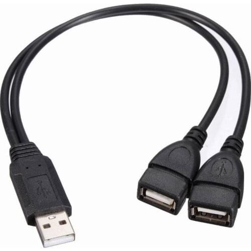 New USB 2.0 A Male plug to 2 dual USB A Female jack Y splitter Hub adapter Cable #DY156