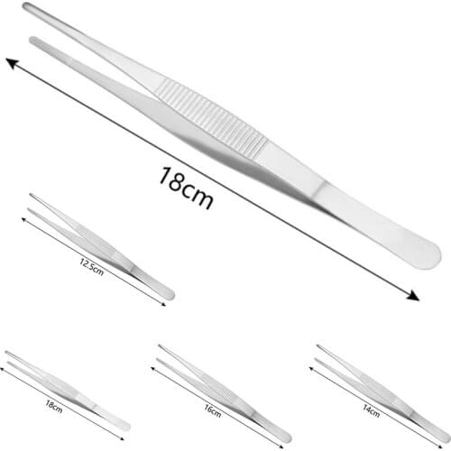 Food Barbecue Tongs Tweezers BarbecueStainless Steel LongFood Tongs Straight Home Medical Tweezer Garden Kitchen BBQ Tool 5 Size