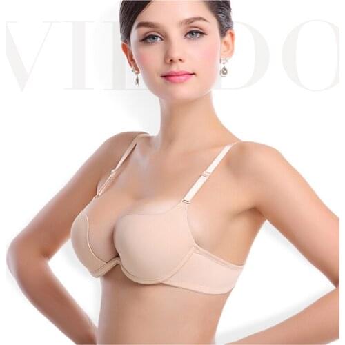 Sexy Women Lingerie U Backless Bras Underwear Deep U Low Cut Push Up Bra Intimates Female Breathable Bralette