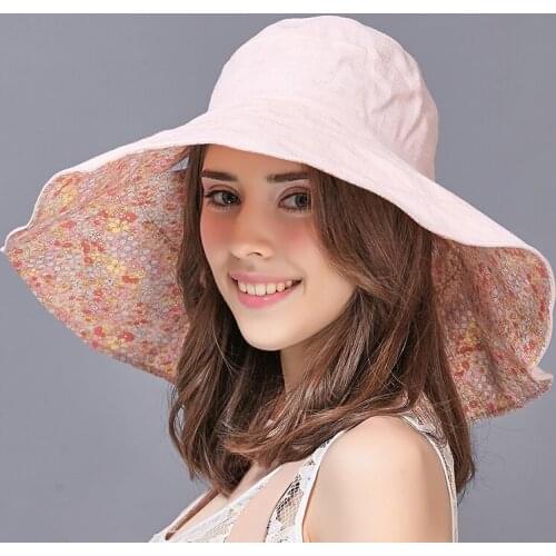 Sun Hat Wide Brim Adult Sunshade Cap Both Side Female Summer Outdoor Folding Hat Lady Sun Protection Uv Sun Hat B-7966
