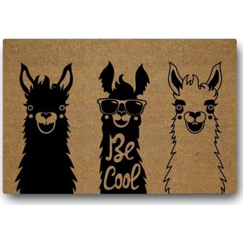 Funny Doormat Entrance Door Mat Floor Mat Alpaca Cool Llama | Standard Outdoor Welcome Mat | Indoor Decorative Bathroom and Offi