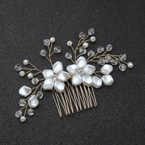 Bridal tiara white pearl hair comb wedding jewelry plate hair comb wedding dress accessories bridal jewelry wedding jewelry