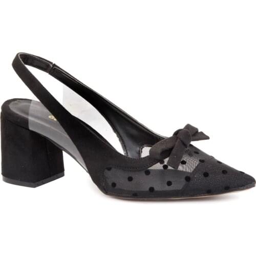 Gedikpasalı Tnl 881 Black 2021 Summer Women Shoes Sandals Square Short Heel Dress Party Lace Bow Buckle Breathable Elegant Pointed stylish