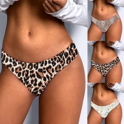 1 Pieces Women Sexy Print Lingerie Temptation Low-waist Panties Thongs Underwear bragas sin costuras mujer Vent holes Panties T3