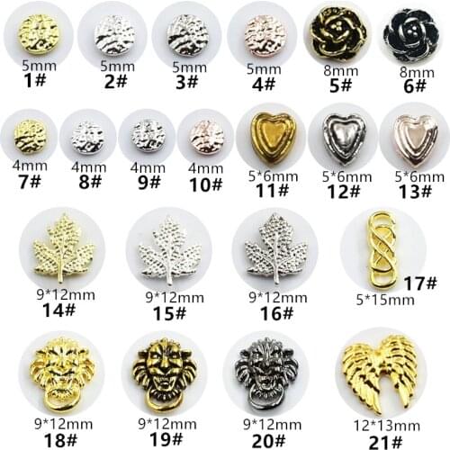 10pcs/lot Korea 3D Alloy Nail Art Parts Kawaii Circle Heart Accessories Charm Styling Nail Deco Supplies For Professionals