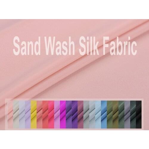 110-114CM 30-50MM Solid Color Sand Wash Silk Crepe Fabric Good for Spring Summer Dress Skirt Suit Pants J158