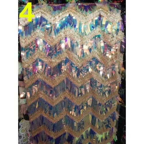 125-130cm wave pattern sunflower seed shape sequined fabric, 18 colors available, XL0824B
