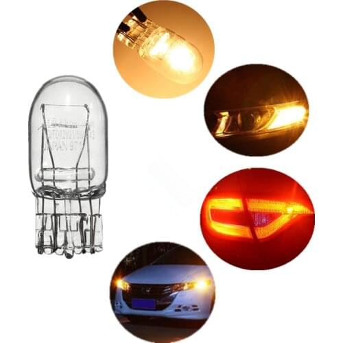 2X T20 7443 7440 Signal Light W21/5W 3800K Halogen Bulb Clear Glass Daytime Running Lights Turn Stop Brake Tail Bulb DRL Bulbs