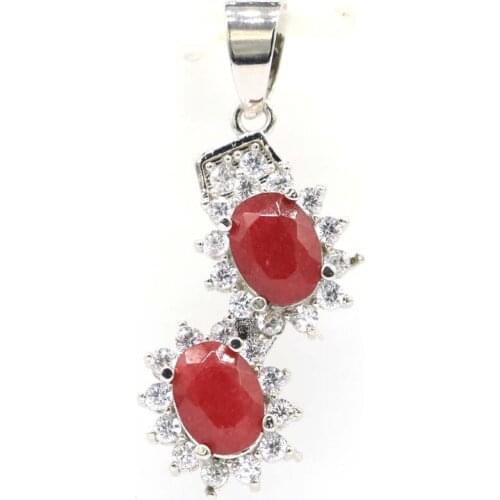 31x19mm Lovely Cute Created Dark London Blue Topaz For Ladies Jewelry Silver Pendant Wholesale Drop Shipping