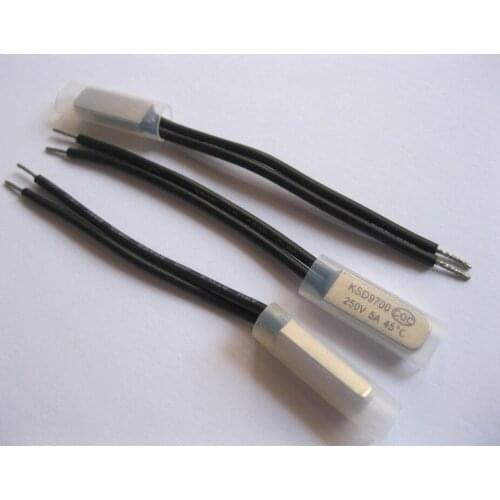 5pcs/lot KSD9700 5A250V 45 Degree Celsius (N.C.) Normally Closed Temperature Switch Thermostat Thermal Protector
