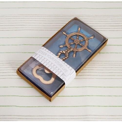 50pcs/Lot+Destination Wedding Favors "Steer Your Future Life"Antique Vintage Rudder Bottle Opener Favor+FREE SHIPPING