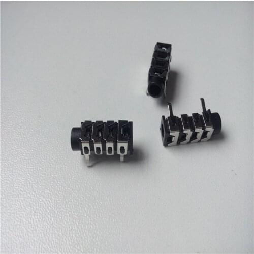 90pcs headphone jack PJ-313B four bit headphone socket section 3.5 headphone jack 6P audio for MP3/MP4/MP5 4 channel outlet