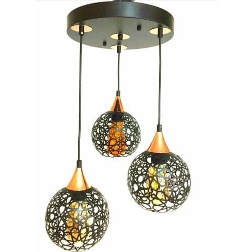 Aydınlar Koç Avize Aydınlar 3 Kol Sarkıt Salon Avizeleri Siyah Renk Avize