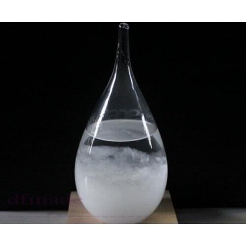 1PC 6x12cm New Storm Glass Weather Forecast Bottle Stylish Decoration for Home & Office Tempo Drop Without Wood Base JY 1208