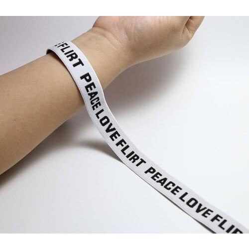 10mm 15mm 20mm 25mm bra elastic band underwear elastic webbing DIY accessories straps 10meters/lot black white with words