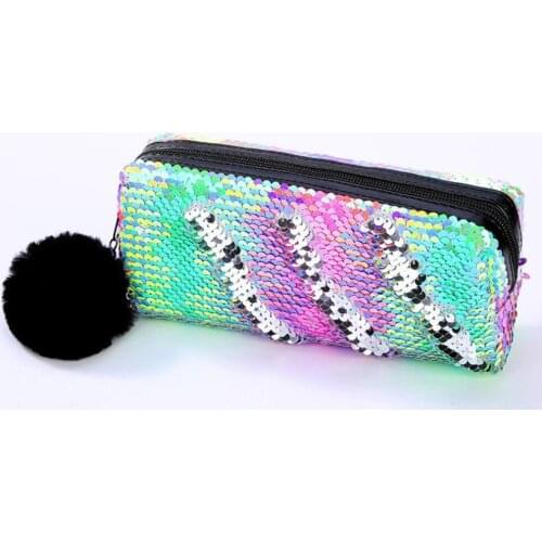 Sequin kawaii cute girl Pencil pen Case bag for Girls School Supplies Big Stationery Gift Magic Pencil Box Pencilcase estuche