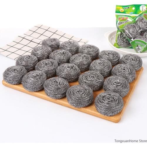 TongxuanHome Stainless Steel Cleaning Ball Brushes Household Cleaning Products Dishwashing Sponges With Wire Kitchen Tools