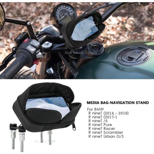 Handlebar Phone Stand Holder Mobile GPS Waterproof Media Bag Navigation Bracket For BMW R nineT Pure Racer Scrambler Urban G/S