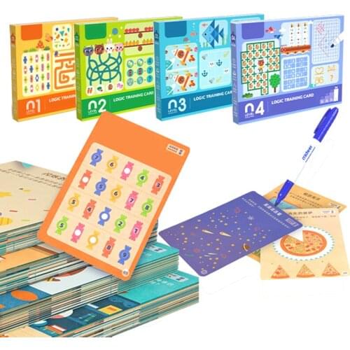 Montessori Children Writing Cards Toys Pen Control Training Numbers Shape Learning Game Early Educational Logical Toys Preschool