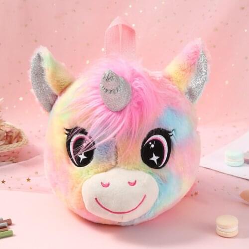 Children Plush Backpack 3D unicorn Toy Girls Backpack Kidarden soft Bag for Girl Qute backpack Lovely Dolls