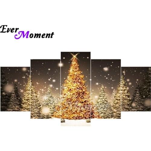 Ever Moment Diamond Painting Christmas Tree Full Square Resin Drill Multi-picture Diamond Display Wall Art For Giving 1M005