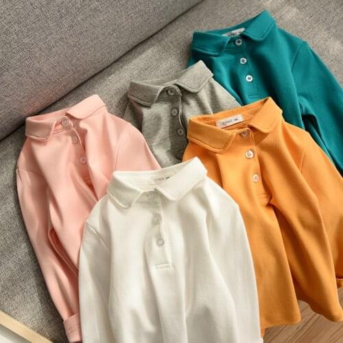 Cotton Shirt Childrens Cotton Long-Sleeved T-shirt Boys and Girls girls tops clothes for big kids