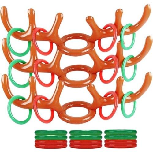 1 Set Inflatable Ring Toss Game Set Develop Childrens Curiosity Creativity Headgear Funny Reindeer Antler Christmas Toy