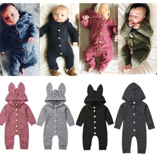 Newborn Baby Girls Boys Clothes Autumn Winter Baby Romper Long Sleeve Cotton Hoodies Jumpsuit Baby Clothing Outfits 0-24M