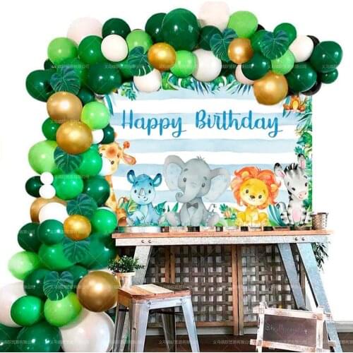 Latex Green Jungle Balloons Garland Garden Arch Ballon Arch Birthday Party Decor Kids Baby Shower Balloon