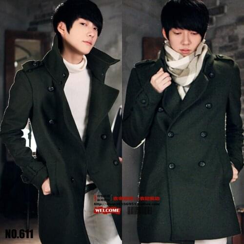 Hot ! Free Shipping 2020 Spring Woolen Outerwear Men Fashion Slim Medium-long Wool Coat Clothing / S-xxxl