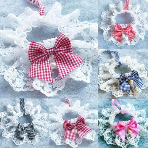 Fashion Cat Dog Neckerchief Pet Cats Kitten Fresh Flower Lace Bow Bell Collar Dog Puppy String Bib Necklace Neck Strap Scarf