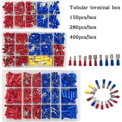 Combination Cable Lugs Assortment Kit 150PCS /280PCS Flat Insulated Wire Connectors Shovel Type Crimp Terminals