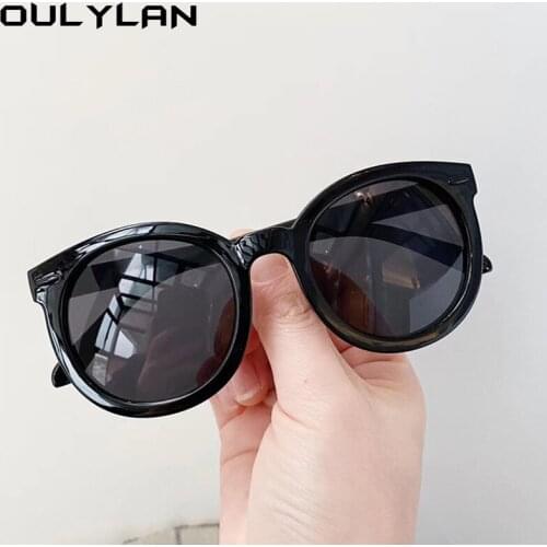 Oulylan Trends Kids Round Sunglasses Girls Boys Luxury Designer Gradient Glasses Oversized Sunglass Children Shades UV400 Black